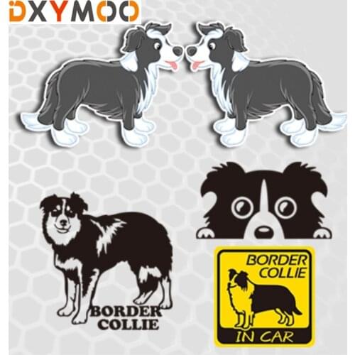 Family Friend Dog Border Collie In Car Warning Car Window Sticker Decals Car Styling 3M