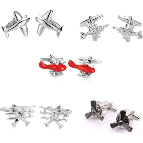Novelty Brand Plane Cufflinks Fashion Airplane Design Brass Material Gift cuff links wholesale&retail Personalities Jewelley