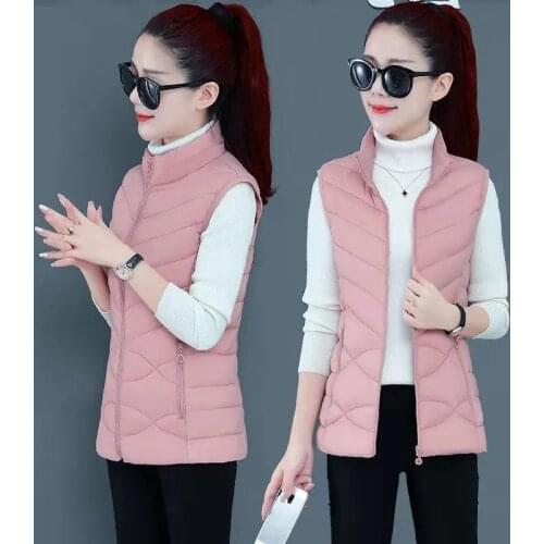 Autumn Winter Waistcoat Women Waichuan wild Down Vest Coat Female Stand-up collar Down Cotton Vest Jackets Loose Waistcoat Vest