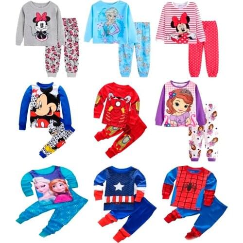 Childrens Pajamas Long Sleeve Pajamas Spider Man Sports Pajamas Set Cartoon Childrens Pajamas Boys Girls Baby Pajamas