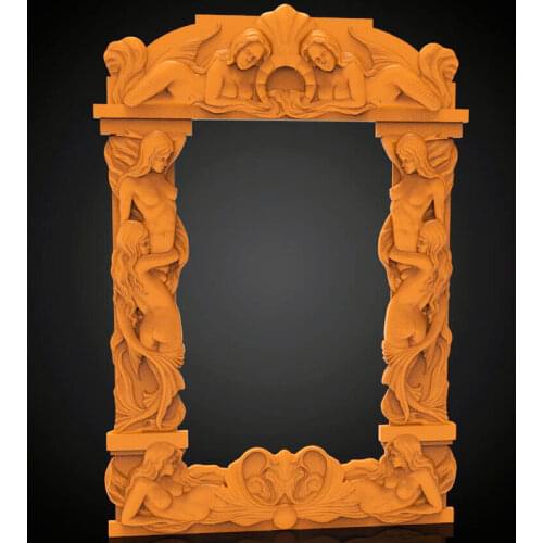 Sexy women frame 3d model relief for cnc router 3d printer artcam aspire in STL file format