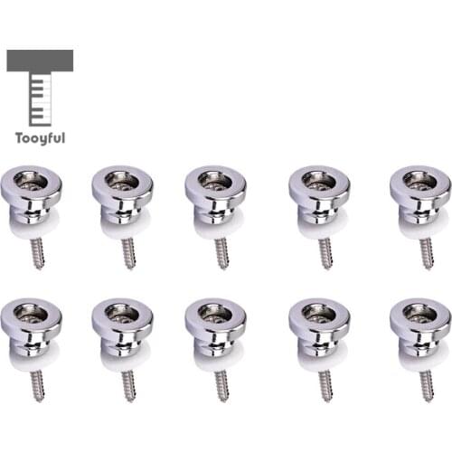 Tooyful Strap Buttons Locks Head Strap Round Head Knobs for Guitar Accessory Chrome