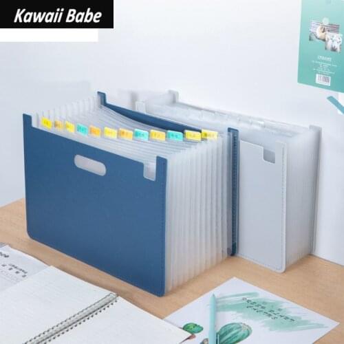 School Supplies 1PC 13 Pockets Expanding File Folder A4 Organizer Document Paper Storage Stationery