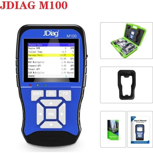 JDiag M100 Motorcycle Scanner Universal Motorcycle Scan Tool 12V Battery Tester Intelligent Dual System Moto Scan Tool