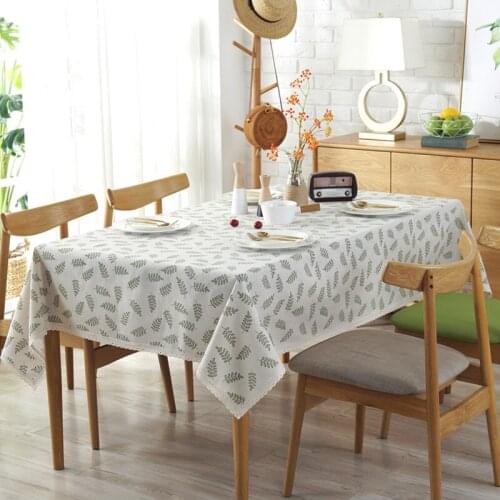 Leaves Printed Tablecloth Lace Decorative Table Cloth Rectangular Tablecloth Kitchen Dining Table Cover Home Hotel Table Cloth