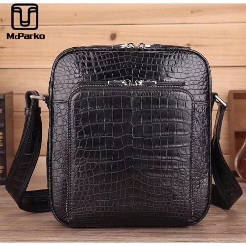 McParko Luxury Crocodile Shoulder Bag For Men Genuine Leather Shoulde Bag Men Business Messenger Crossbody Bag Male Elegant Gift