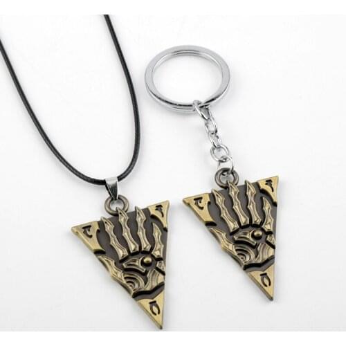 The Elder Scrolls 5 Morrowind Necklace Dragon Sword Pendant OL Akatus Amulet Necklace Bijouterie Men Chain Jewelry Accessories