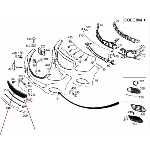 Car Front bumper ventilation net Suitable for Class E W212 E200 E280mer ced es-be nzE300 Front bumper grille Front bumper tuyere