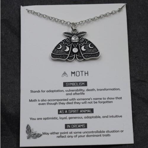 Wiccan Moon Phase Moth Jewelry woman gift