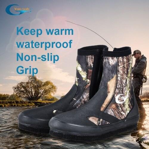 Yon Sub 5MM Neoprene Camouflage diving boots snorkeling shoes non-slip wear-resistant Beach walking shoes Rock fishing shoes