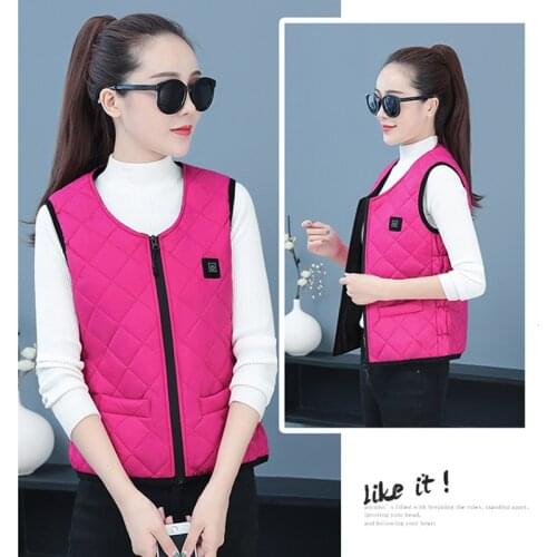 Winter USB Thermal Electric Heated Vest Infrad Battery Jacket Women Winter Heated Jacket Outdoor Camping Hiking Battery Jacket