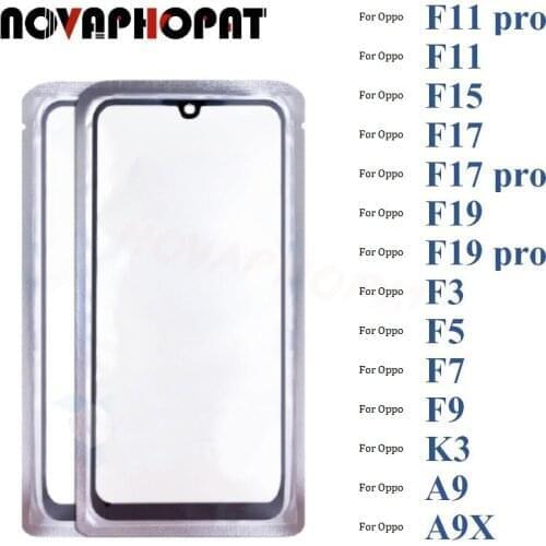 Novaphopat 2 in 1 Black Digitizer LCD Sensor Glass Panel For Oppo F11 Pro K3 F11 A9 A9X Touch Screen Glass lens + With OCA Film