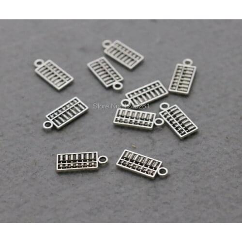10PCS Hardware Metal Fittings for DIY Pendant Accessory Fittings for clasps DIY jewelry Making Design Abacus Silver-plate 8*15mm