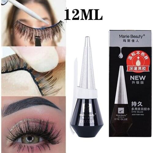 12ML Quick Dry False Eyelash Glue Black /Transparent Waterproof Long Lasting Adhesive Eyelash Extension Glue Eye Makeup Tools