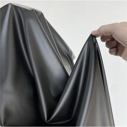 140cm*100cm Matte dark black matte baby leather High stretch lamb PU leather soft, smooth and delicate fabric quality