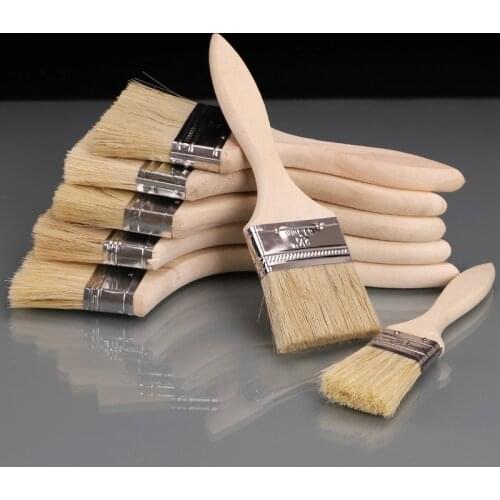 5PC Paint Brush 1/2/4/6 Inch Wooden Handle BBQ Brush for Wall and Furniture Paint Tool Painting Brushes Set Artist Paint Brushes