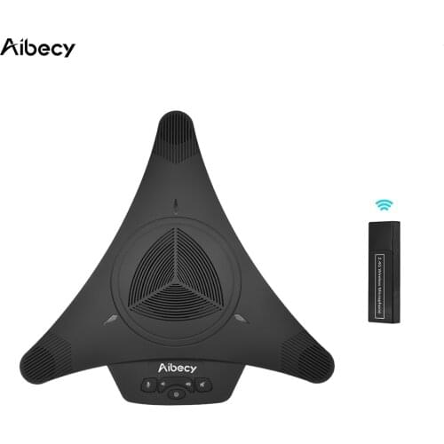Aibecy MST-X1W 2.4G Wireless USB Video Conference Microphone Speakerphone 6m 360D Audio Pickup for Computer Phone Skype MSN QQ