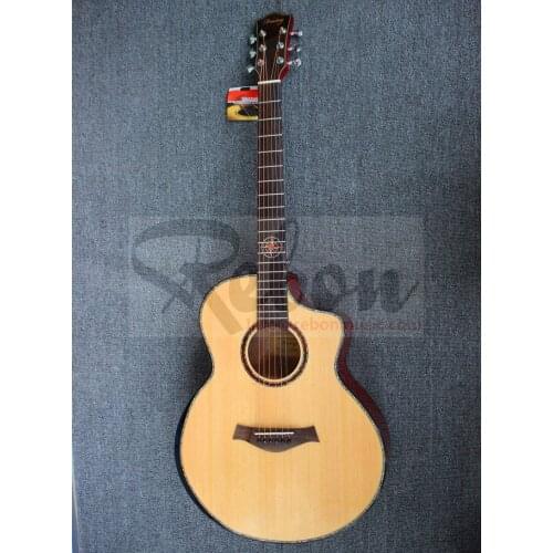 41 Size Solid Top Acoustic Guitar with Armrest in Wood colour