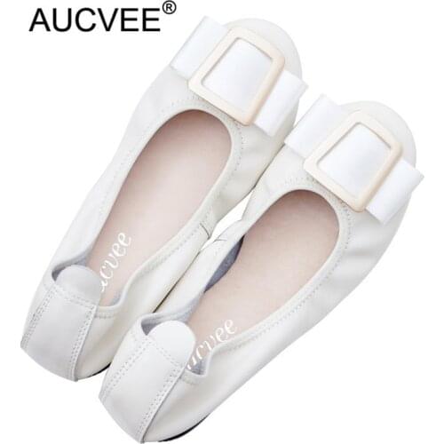 Big Size 34-44 Women Boat Shoes Round Toe Genuine Leather Ballet Flat Single Shoes Womens Flats Office Lady Brand Shoes Loafers