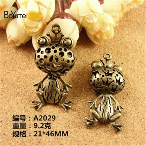 BoYuTe (10 Pieces/Lot) 21*46MM Zinc Alloy Antique Bronze Frog Diy Charms Pendants fit Bracelet Jewelry for Women Craft Making