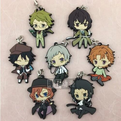 Bungo Stray Dogs Anime 3rd Ver Dazai Osamu Nakajima Atsushi Edogawa Ranpo Doppo Kunikida Rubber Keychain