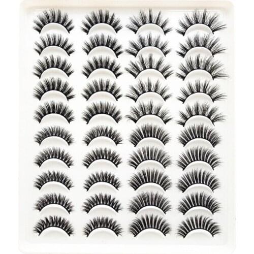 Twenty Pairs of Mixed False Eyelashes, Thick Cross-dimensional Natural Eyelashes, Three-dimensional False Eyelashes