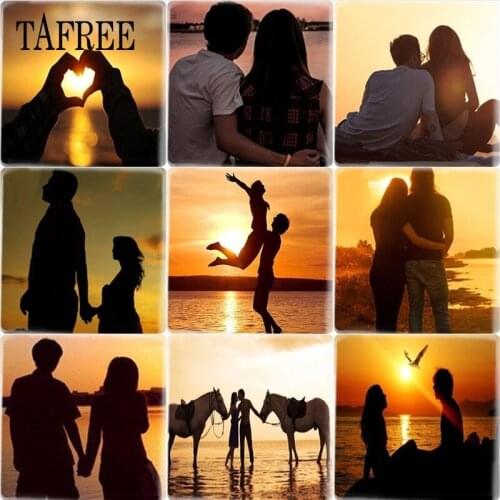 JWEIJIAO Lovers Figure Silhouette Photo 12mm Square Shape Glass Cabochon Cameo Charms Settings DIY Love Gift