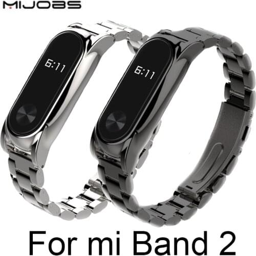Metal Strap For Xiaomi Mi Band 2 Screwless Stainless Steel Bracelet For MiBand 2 Wristbands Replace Accessories For Mi Band 2