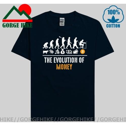 GorgeHike Men Womens T-Shirt The Evolution Of Money Funny Bitcoin Tees Crypto Coin Cryptocurrency T Shirts Plus Size Clothing