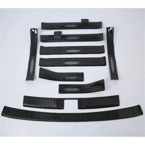 For Suzuki Vitara 2015-2018 stainless steel car Rear Bumper door cover inside and outside door sill plate Second generation