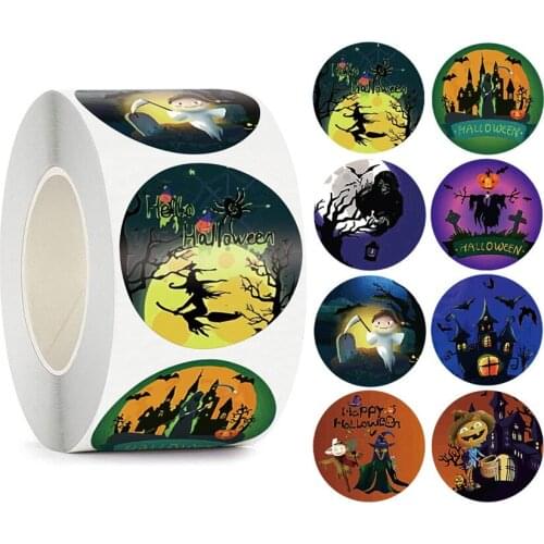 100-500Pcs Happy Halloween Ghost Stickers Decor Seal Stickers DIY Halloween Gift Stickers Labels Horror Creation Decoration