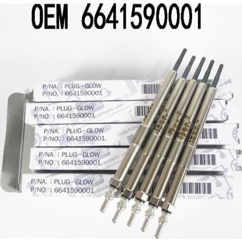 OEM 6641590001 Engine start glow plug Glow Plug 5PC For Ssangyong Rodius/Stavic Kyron Rexton D27 2.0 2.7T