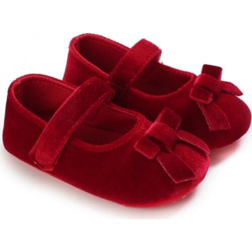 Autumn Fall PU Leather Bowknot Princess Shoes For Baby Prewalker Anti-slip Soft Sole Moccasins Footwear Shoes First Walker