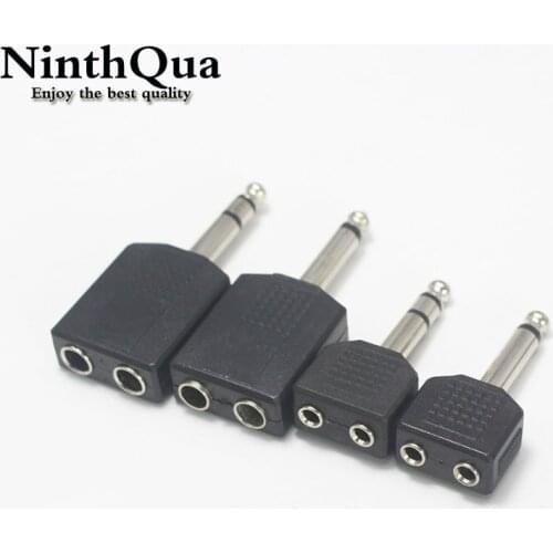 1/4" Mono / Stereo Audio Jack Plug Adapter Male to Female 3.5mm / 6.35mm Dual Jack Headphone Microphone Y Splitter Converter