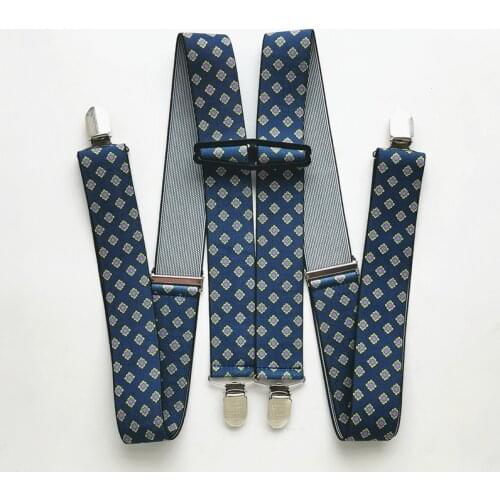 Chinese Knot Printed Unisex Men Suspender Elastic Adjustable Braces Suspensorios Teenager Adult Children Women 4 Clips on BD049