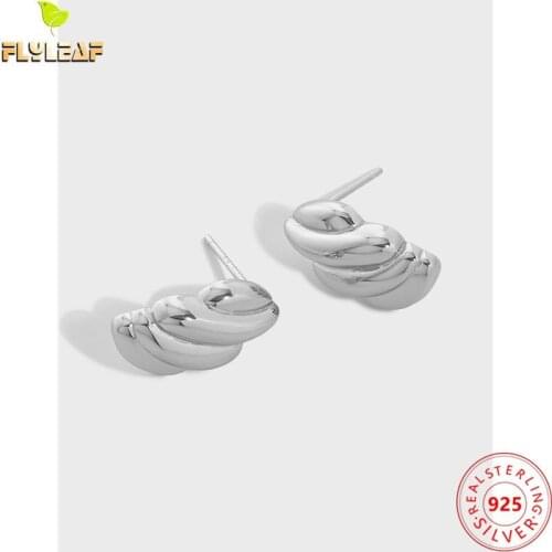 925 Sterling Silver Irregular Thread Stud Earrings For Women Simple Design Female Fine Jewelry