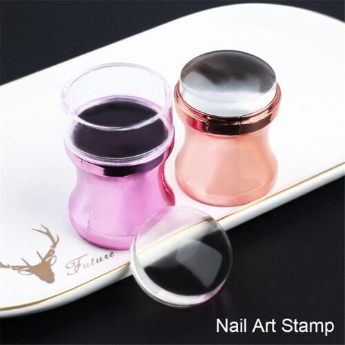 Silicone Nail Stamper Scraper Set Metallic Handle Nail Art Stamp Plate For DIY Stamping Polish Print Manicure Image Plate Tool