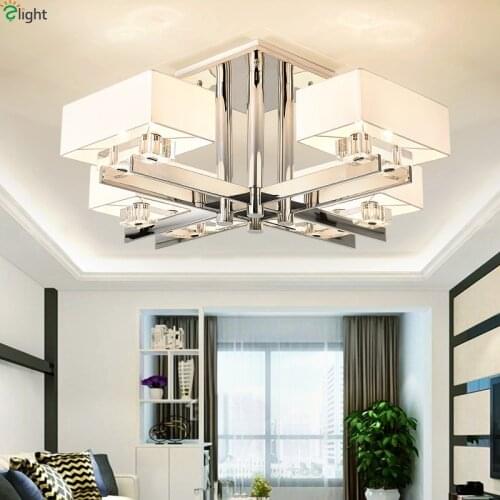 Modern Chrome Metal Living Room Led Chandelier Lighting Dining Room Led Pendant Chandeliers Lamp Bedroom Hanging Lights Fixtures