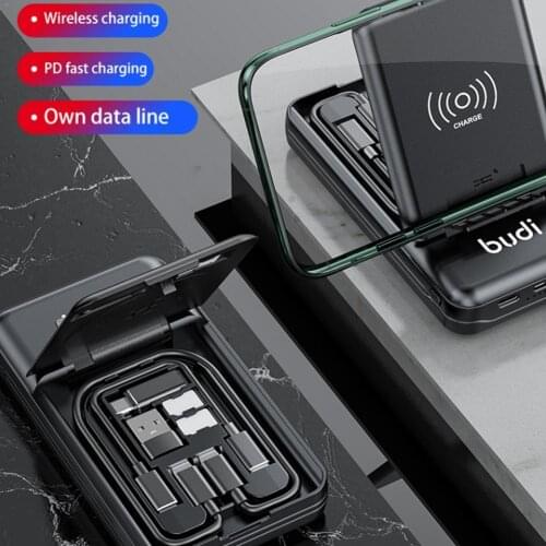 BUDI Multi-functional Power Bank Box 10000mAh Power Type C USB Adapter Bank Converter In Type-C 7 Android To 1 Mi O7J9