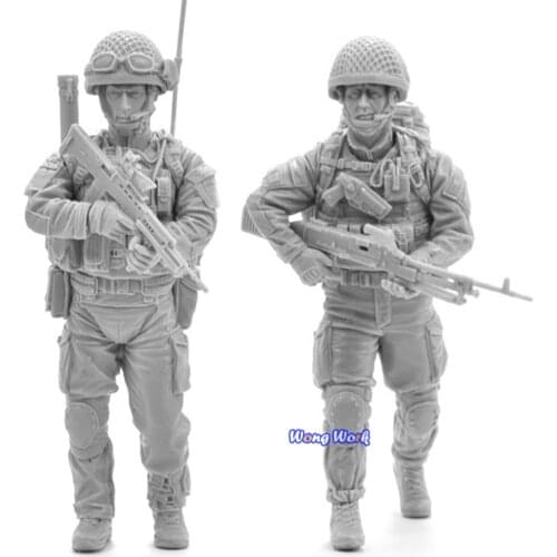 Wong Work Unpainted 1/35 Scale Resin Male Soldier in Hat Unassembled Garage Kits GK Model Kit Figure Model KY357