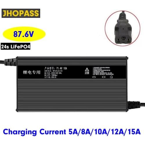 87.6V 12A 15A 10A 8A 5A Lithium Li-ion battery charger power supply FAST smart Output 180v-240v 60V ebike e-bike electronic car