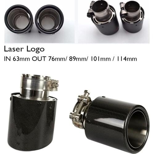 1 Piece 63MM IN Car Exhaust Tips Muffler Pipe Universal SUV Auto 76mm 89mm 101mm 114mm OUT