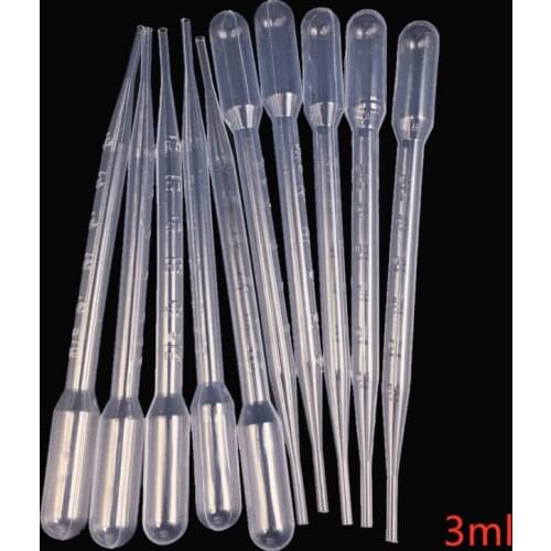 10PCS/50PCS 3ML Laboratory Tools Pipettes Plastic Disposable Graduated Pasteur Pipette Dropper Polyethylene Makeup Tools