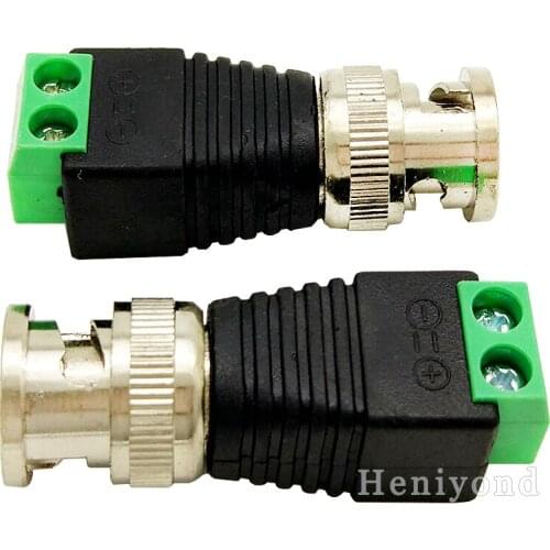 10Pcs BNC Male Connector Coax CAT5 To Camera CCTV BNC UTP Video Balun Adapter Connector BNC Plug For CCTV System