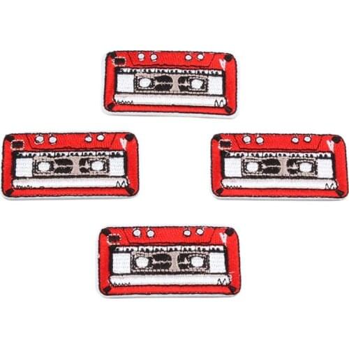 10pcs/lot Embroideried magnetic tape Patches Iron On Punk Rock Stickers for Jeans Backpack DIY Sew On Garments Appliques Badge