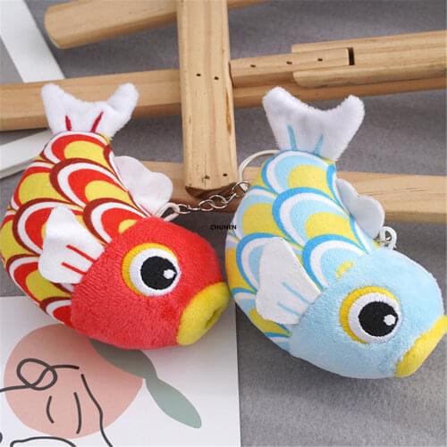 1Piece Ocean Fish Stuffed Animal Plush Toy , Small Head Hair Belt Stuffed Fish Plush TOY DOLL