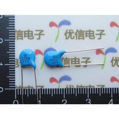 40pcs High Voltage Ceramic Capacitors 2000V 2.2NF 222m dip capacitors ceramic 2.2NF
