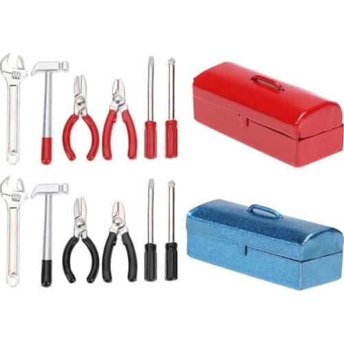 6Pcs 1/10 RC Crawler Mini Hammer Wrench Tools Box 1:10 Accessories for Traxxas Hsp Redcat Axial D90 RC Car Parts