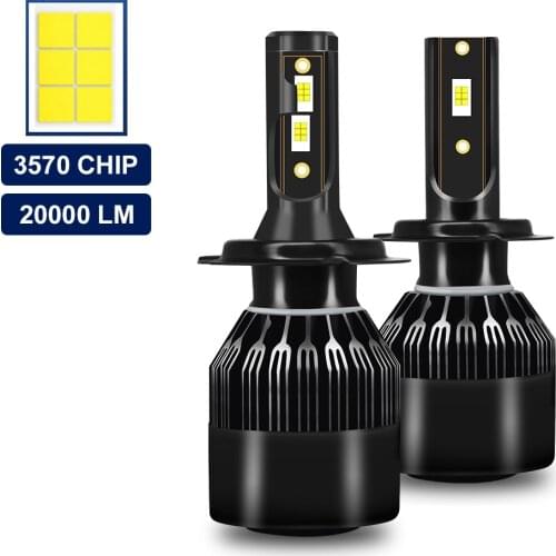 20000LM 2 Pcs H1 H4 H7 LED H8 H9 H11 9005 9006 9012 Car Headlight CSP 3570 Chip Car Light Bulbs Automobiles Auto Fog Lamp 6000K