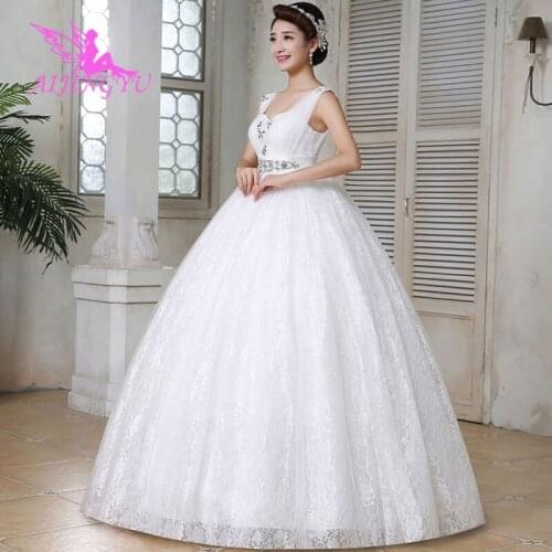 AIJINGYU 2021 sweet Customized new hot selling cheap ball gown lace up back formal bride dresses wedding dress WK493